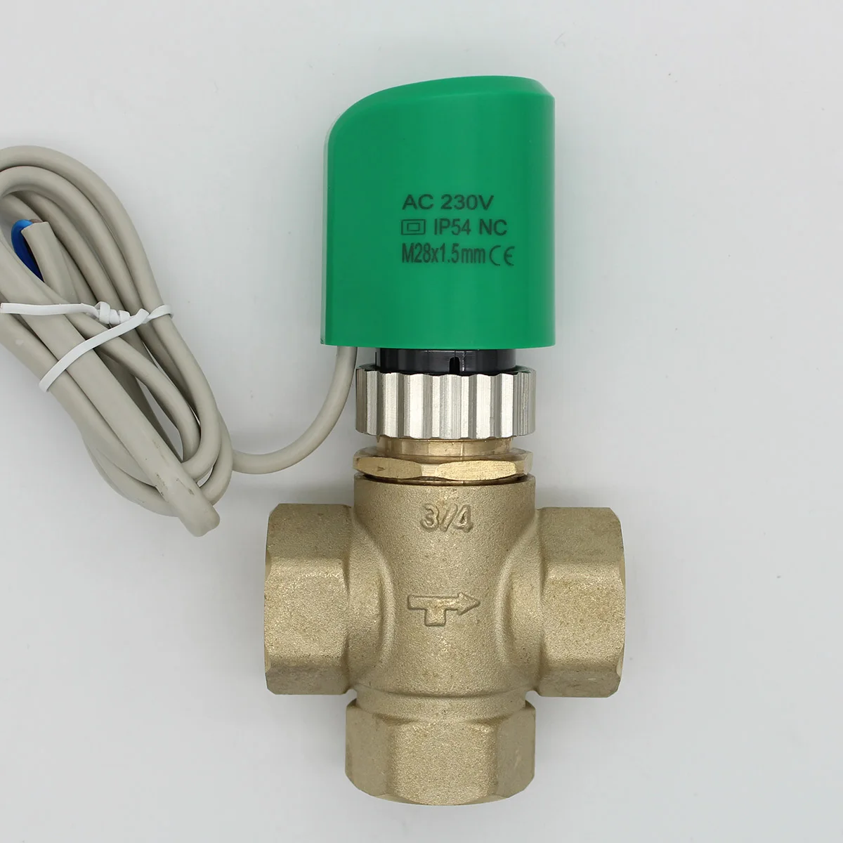 Imagem -02 - Válvula Way Não nc 230v 24v Aberto Normalmente Atuador Térmico Elétrico para Radiador Inferior M28x1.5 Dn20 Dn25