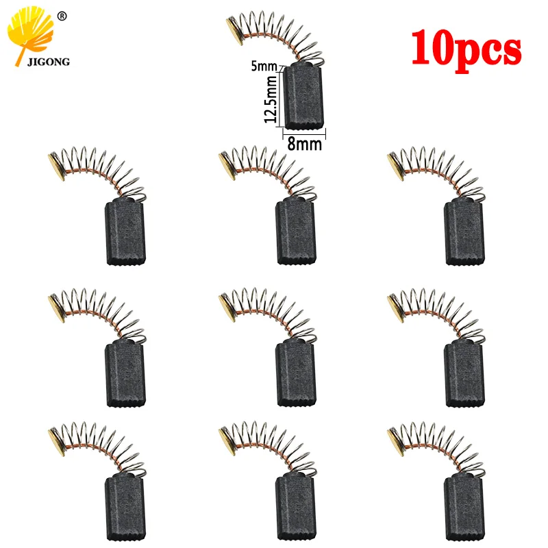 10pcs Mini Drill Electric Grinder Replacement Carbon Brushes Spare Parts For Electric Motors Rotary Tool 5x8x12.5mm