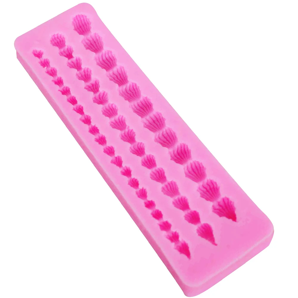 Cake Border Decoration Silicone Molds Shell Relief Flower Fondant Moulds Cake Decorating Tools Chocolate Candy Clay Moulds