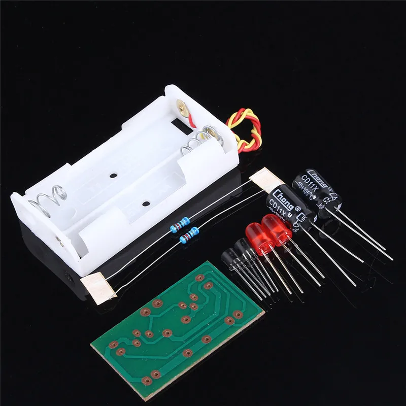 DIY LED Electronic Kit LED Flashing Circuit Component Soldering Project Practice Suite Flash Devreler Multivibrator IC Parts