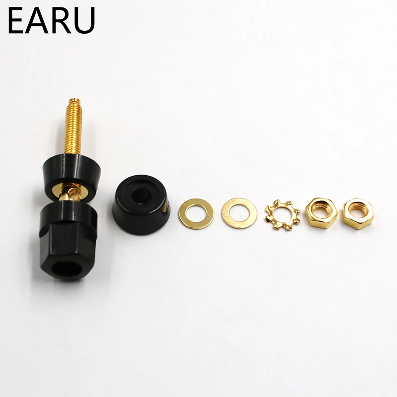 1 Paar (Zwart + Rood) terminals Rood Zwart Connector Versterker Terminal Binding Post Banana Speaker Plug Jack Adapter Socket