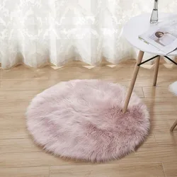 Sheepskin Wool Carpet for Bedroom, Chair Cover, Faux Mat, Seat Pad, Solid Skin Fur, Plain Fluffy Area Rugs, Washable