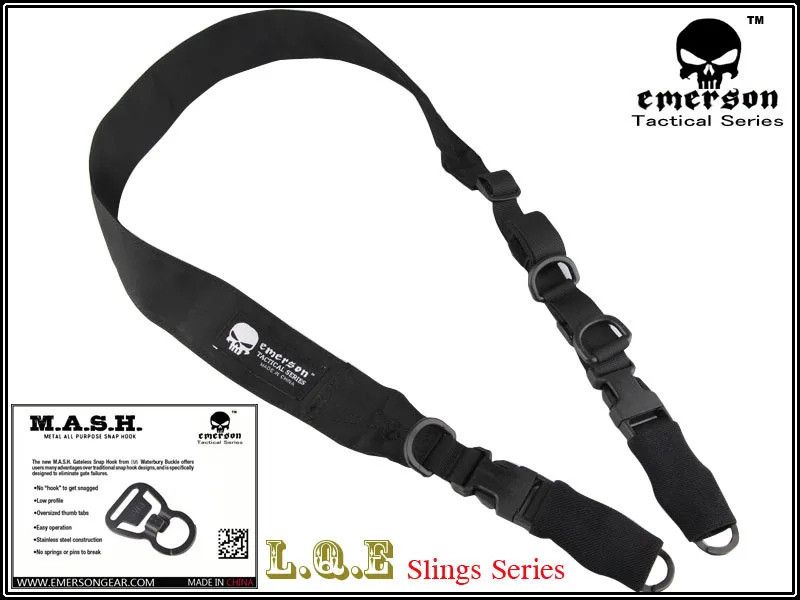 EMERSON-L.Q.E One + Two Point Slings LQE Hunting Combat Hunting  Gear Airsoft BD8490 Black