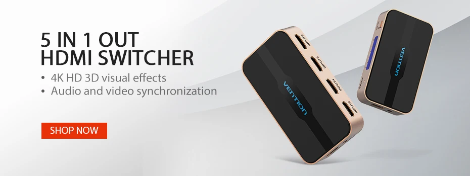 Tions HDMI Splitter 1 In 4 Out HD 4K/30Hz HDMI Schalter HDMI 1,4 1x2 1x4 Adapter Mit Netzteil für Xbox PS4 TV HDMI Switcher – Detail 2