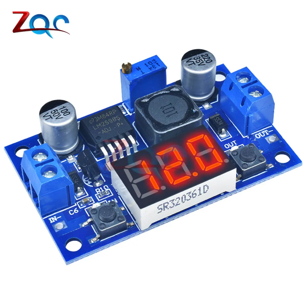 DC-DC Buck Step Down Module LM2596 DC/DC 4.0~40V to 1.25-37V Adjustable Voltage Regulator With LED Voltmeter