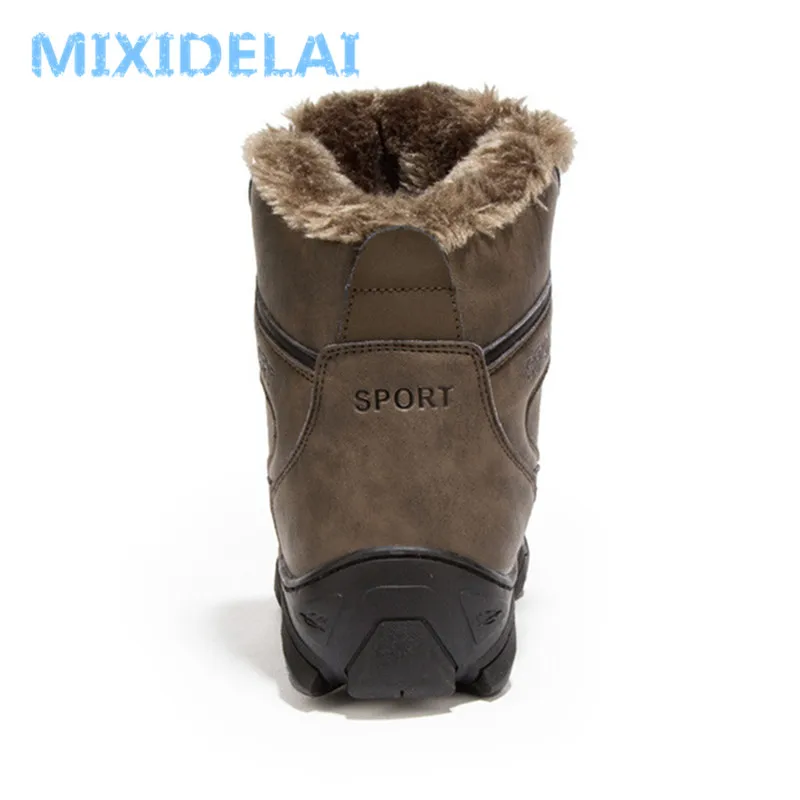 MIXIDELAI 2024 New Men Boots Winter Outdoor Sneakers Mens Snow Boots Keep Warm Plush Boots Plush Ankle Snow Work Casual Shoes