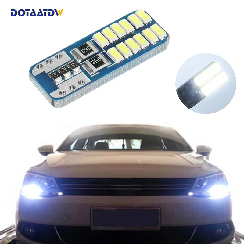 1x T10 3014 SMD 24 LED W5W Parking Lamp Clearance Light For Volkswagen Polo Passat b5 b6 CC Golf 4 5 6 7 mk6 tiguan