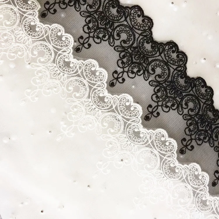 DIY Stoffspitze Schwarz Weiß Süße Herzförmige Spitzenborte DIY Bastelmaterialien Kleidungszubehör Spitzenstickerei RS80 – Detail 2