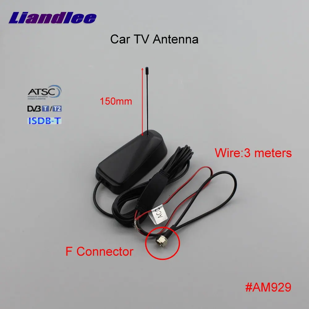 Car Digital TV Antenna Amplifier DVB-T ISDB-T ATSC #AM929 Automobile Active Aerial F Connector Male Plug ANT Booster