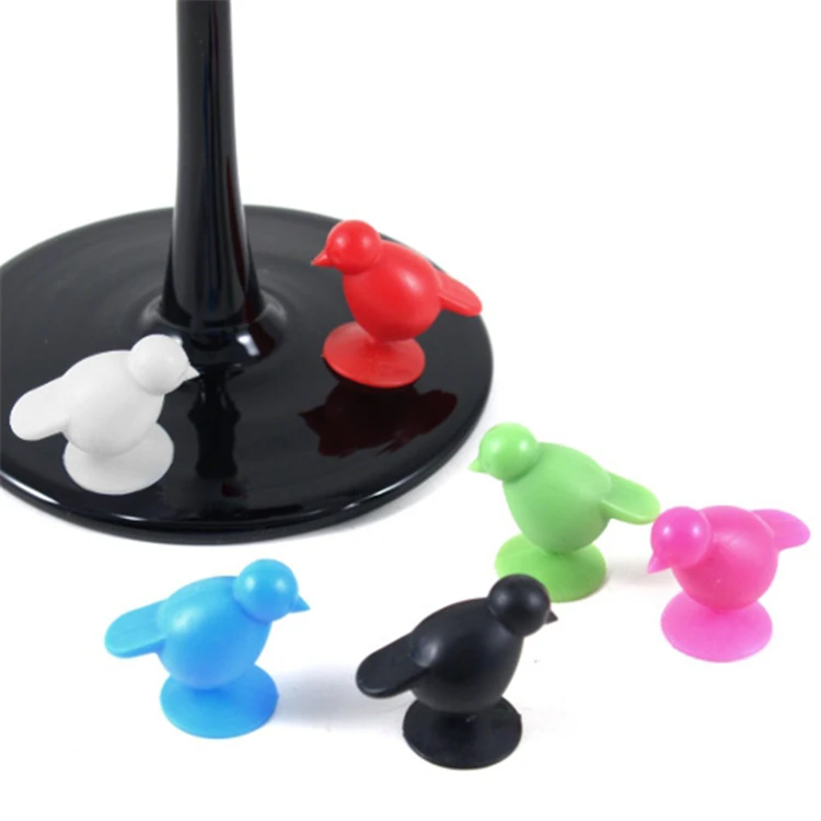 Set of 6pcs Reusable Silicone Lips Sticky Wine Glass Charm Tags Markers