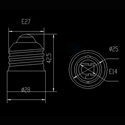 E27 to E14 Base LED Light Lamp Bulb Adapter Converter Screw Socket 1pcs/LOT