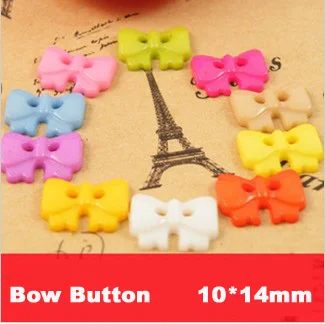 100pcs/lot Mix Candy Color Buttons Bowknot Shaped DIY Decorative Button for Craft Bulk for Kids(SS-677)