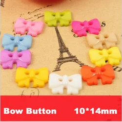 100pcs/lot Mix Candy Color Buttons Bowknot Shaped DIY Decorative Button for Craft Bulk for Kids(SS-677)