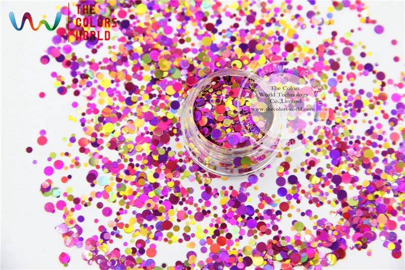 RA321-173 Kết Hợp Màu Sắc Dot hình dạng vòng Glitter cho nail art, nail gel, trang điểm và trang trí TỰ LÀM