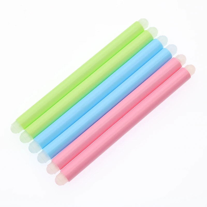 6pcs Cute Kawaii Erasable Pen Special Eraser Rubber Stick Blue Green Pink Optional Children'S Gift Stationery Office Supplies