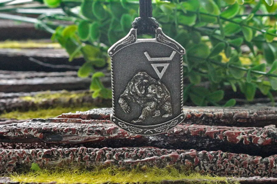 1pcs lanseis dropshipping viking Veles symbol.Weles.Slavic bear pendant norse men necklace  wealth talisman jewelry