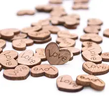 Mini Wooden Heart Wedding Decor 100pcs #4