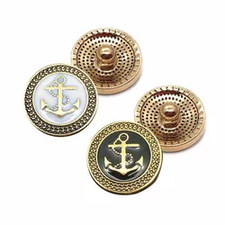 Wholesale w291 Anchor 3D 18mm rhinestone metal snap button for Bracelet Necklace Jewelry For Women Fashion accessories