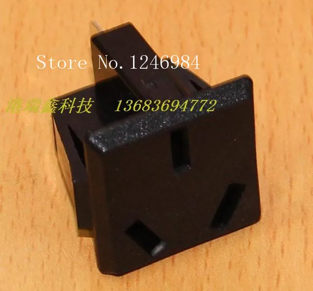 

[SA]WINFOONG AC outlet AC outlet GB card holder square with three holes chassis panel connector socket SS-6G--100PCS/LOT