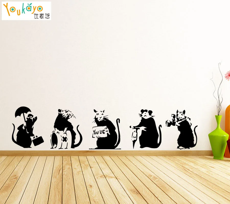 Collection of 5 Rats You Lie Drilling Camera Toxi Rats Cutting vinyl Wall Decal Sticker