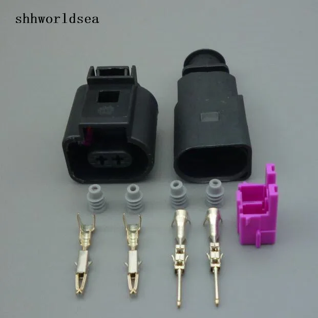 shhworldsea 1sets 2 Pin 1.5mm 1J0973802/1J0973702 Auto Temp sensor plug,deflation valve plug waterproof connector for VW etc.