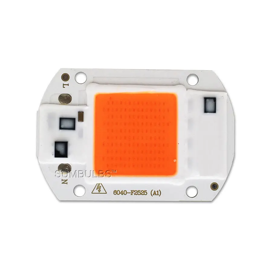 COB LED Driverless Grow Light Lamp Chip Full Spectrum Input 110V 220V AC 20W 30W 50W For Indoor Plant Seeding and Flowering Bulb