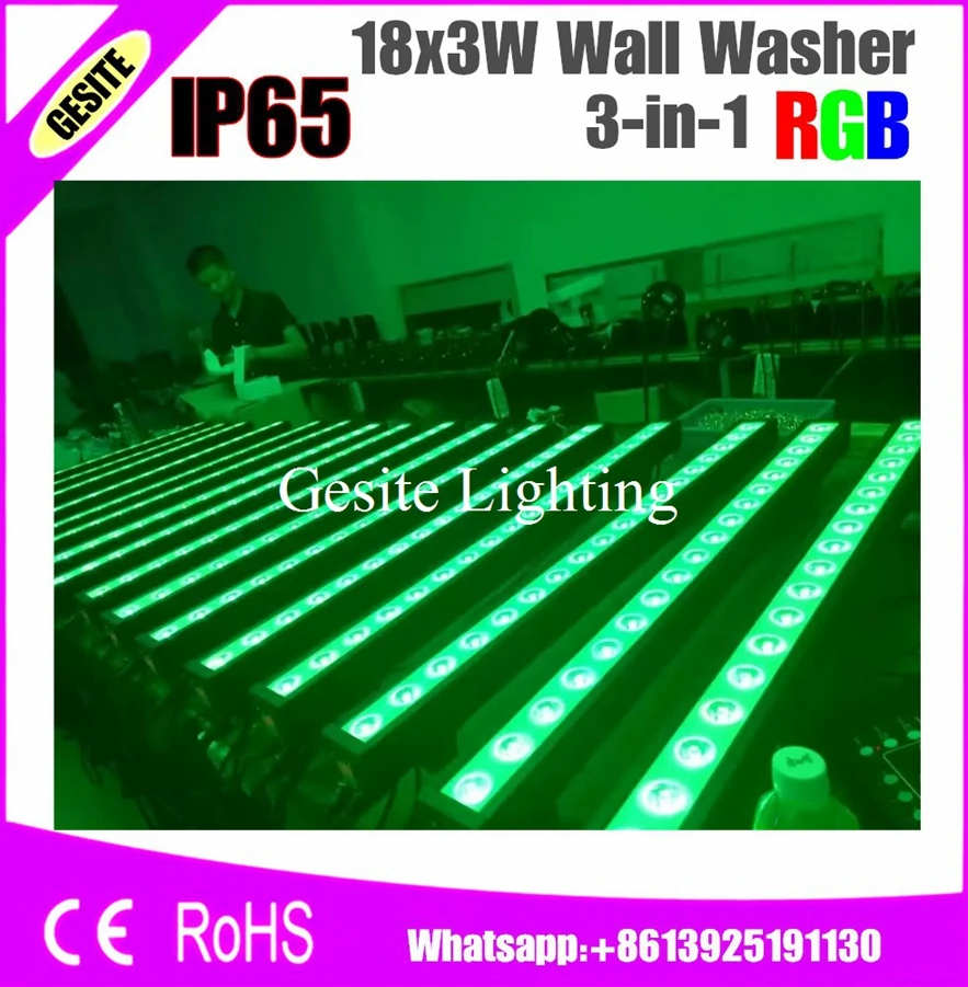 

4PCS/LOT RGB Linear Bar Wall Washer LED Light 18x3W 3in1 leds 40 Degree Multicolor Outdoor Waterproof (IP67)