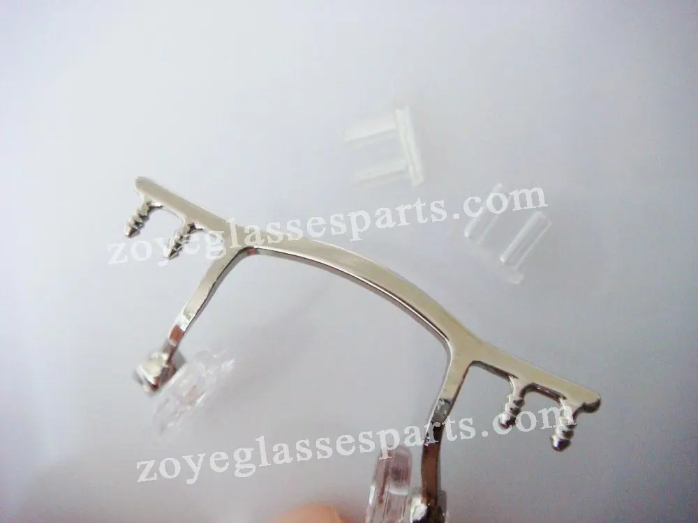 nose bridge for rimless eyewear,bridges with pad arms for rimless eyewear repair,silver color stainless steel TB-298 silver image 4