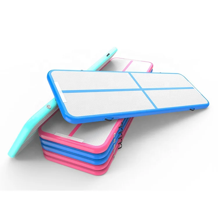 

Factory Wholesale Inflatable Gym Mat 3M Training Mat For Taekwondo Blue And Pink Color Tumbling Track Mat With Cheap Price