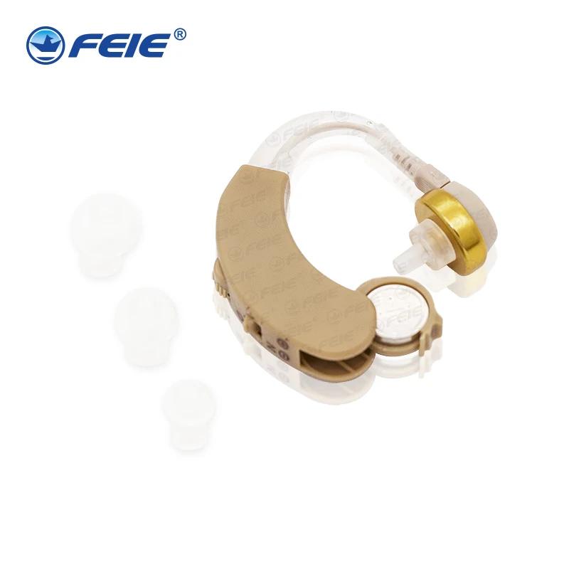 FEIE Wireless Invisible Hearing Aid Earphone for Old People Hearing Loss Rechargeable Deafness Hard of Hearing beige Color S-8A