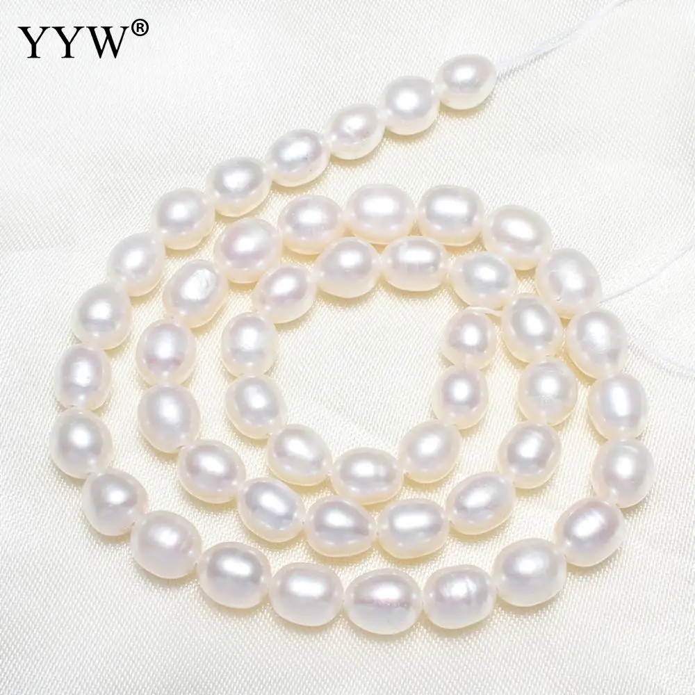 High Quality 3 4 5 6 7 8mm 100% Natural Freshwater Pearl Beads White Rice Pearl Loose Beads DIY Necklace Bracelat Jewelry Making