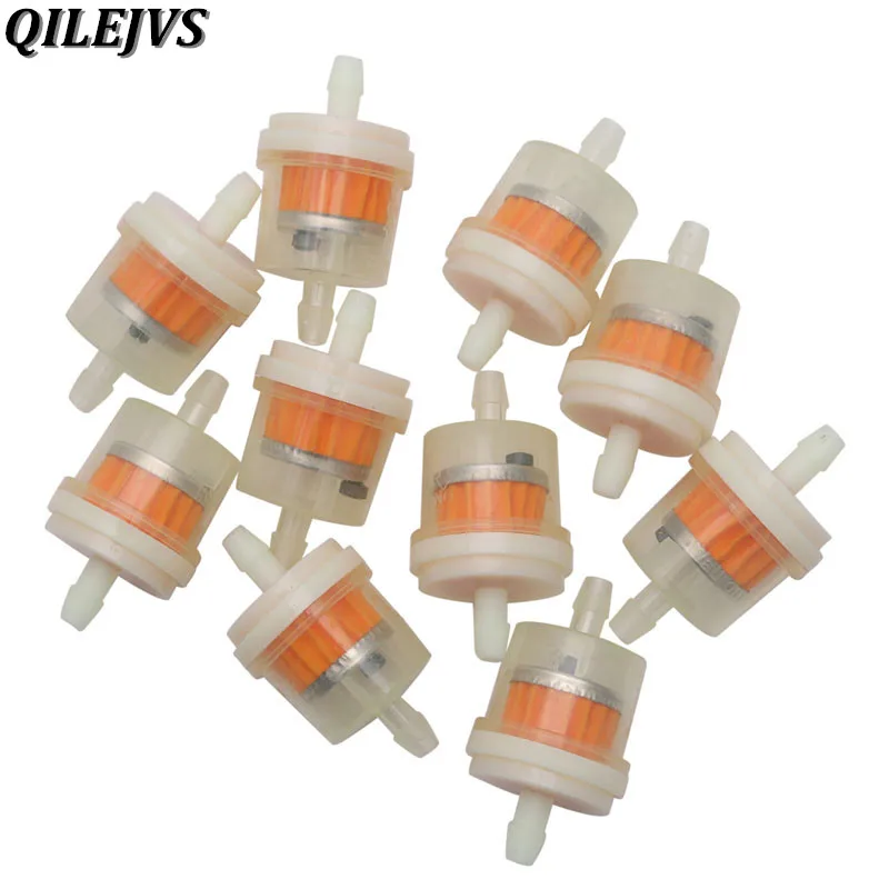 

QILEJVS 10Pcs 4/25'' 4mm Hose Motorcycle Scooter Filter Clear Inline Gas