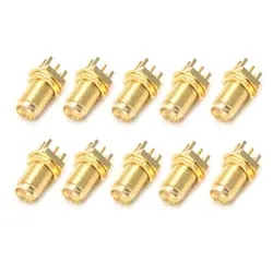 10Pcs/Set End Launch PCB Mount Mount SMA Female Jack Straight RF Connector Adapter