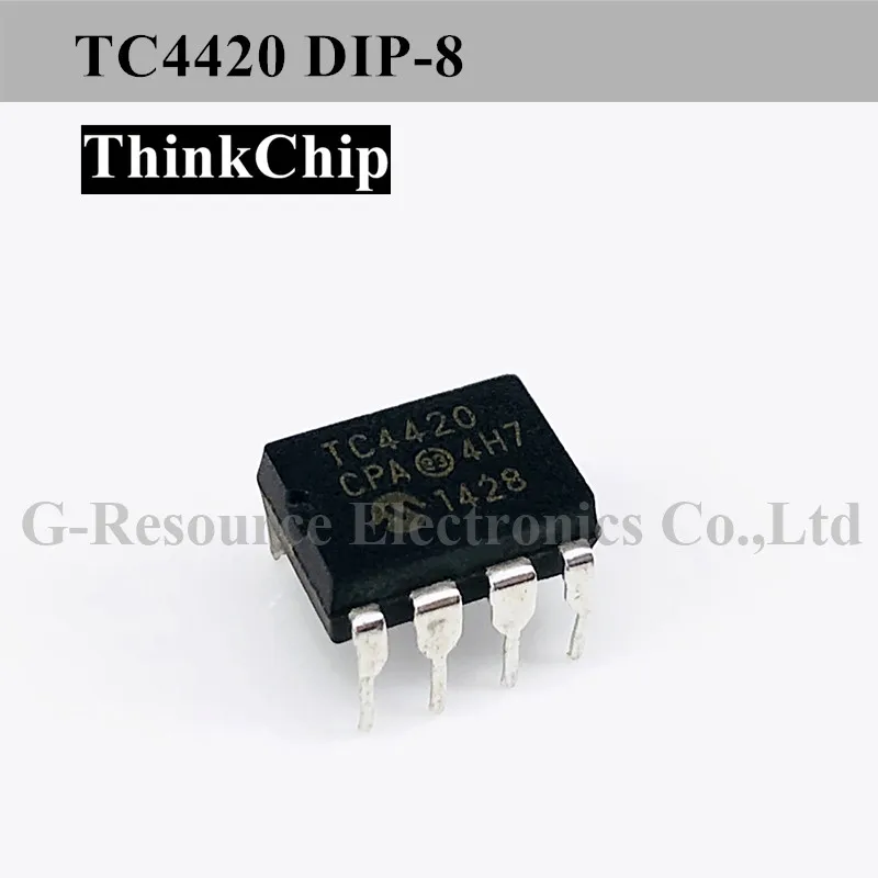 (10pcs) TC4420CPA DIP-8 TC4420 Power MOSFET Drivers, Low Side, 4.5V to 18V Supply, 6A Out, 55ns Delay