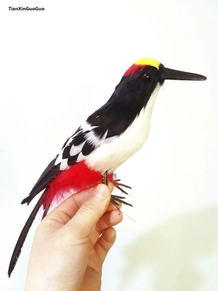 simulation woodpecker large 30cm feathers bird hard model home garden decoration ornaments toy s1482