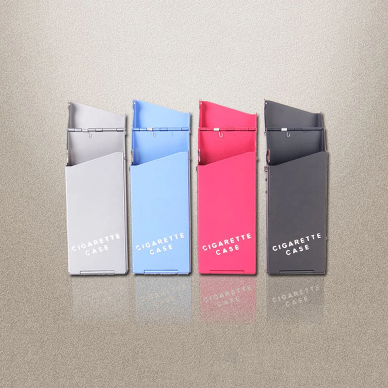 1Pcs Thin Fashion Pipe Personality Women Cigaret Slim Metal Case Cigarette Box Aluminum Gift Box Smoking Accessories