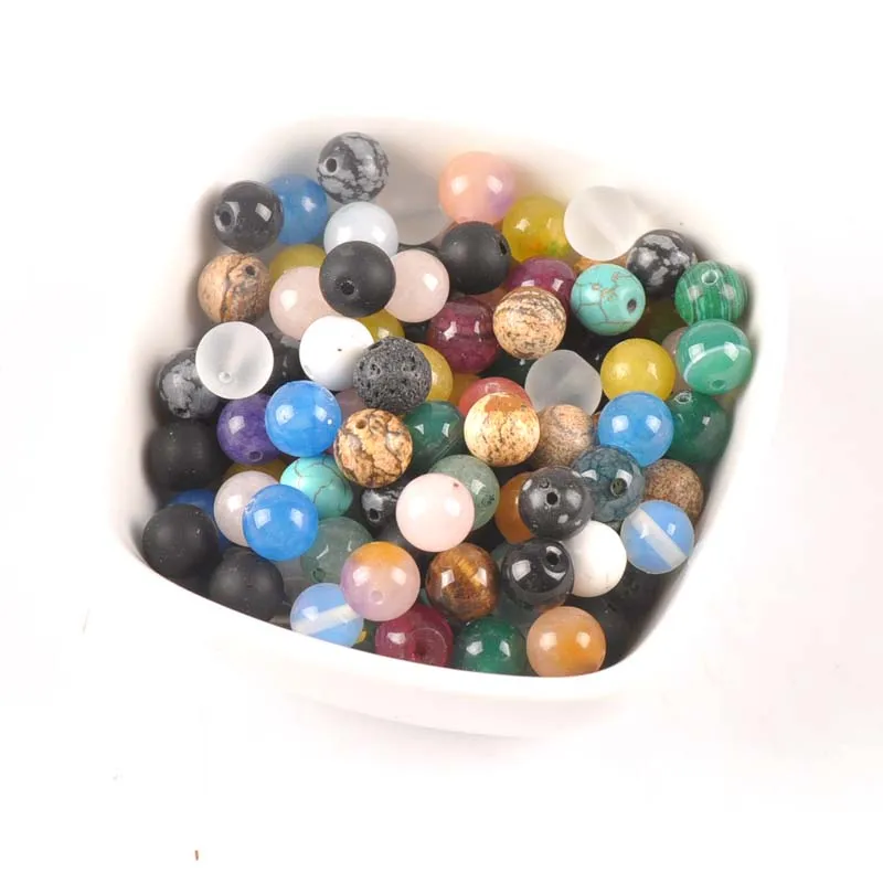 4/6/8/10mm Mixed Color Natural stone Beads Natural Round Loose Stone Beads For Jewelry Making DIY TRS0306