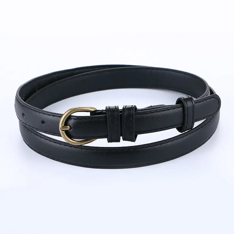 Ceinture Vintage à boucle ardillon pour filles, en cuir fin, design à la mode, sangle pour jean, haute qualité, décontractée, tendance, pour femme