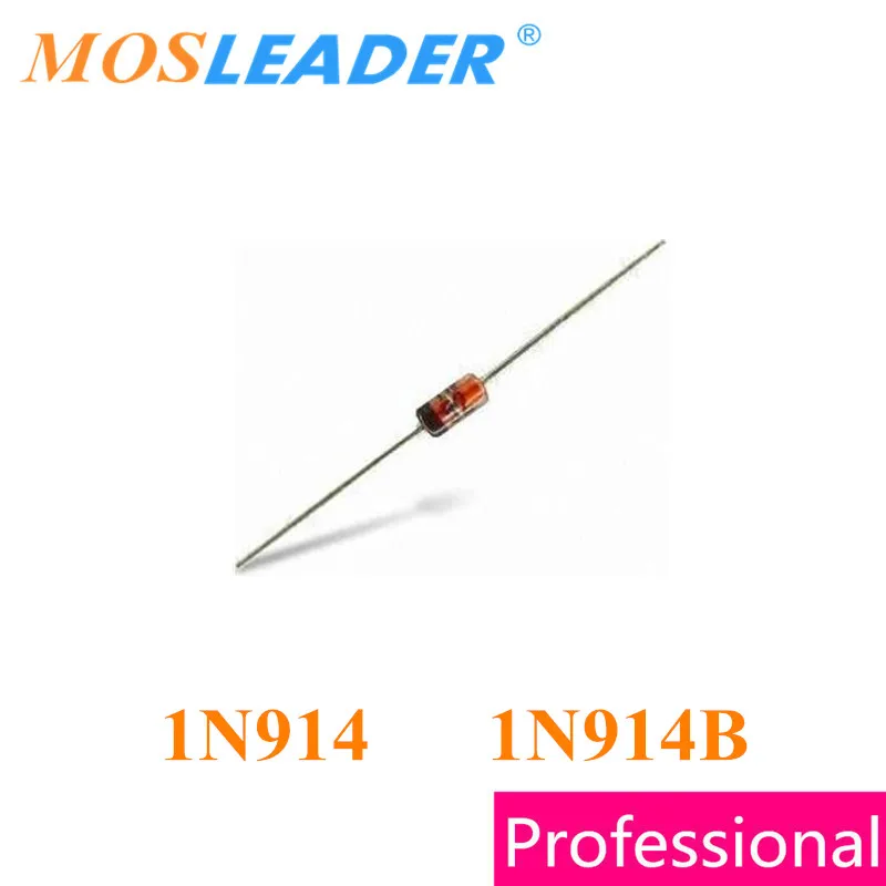 

Mosleader 1N914 DO35 1000 шт. SOD27 1N914B 100В 0,2а 200мА, устройство быстрого переключения, высокое качество