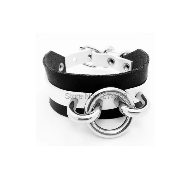 Wholesale NEW SEXY Unisex Men Women Punk Goth Handmade Layered Leather O-Round Bangle Wrist DW213 Free Shipping