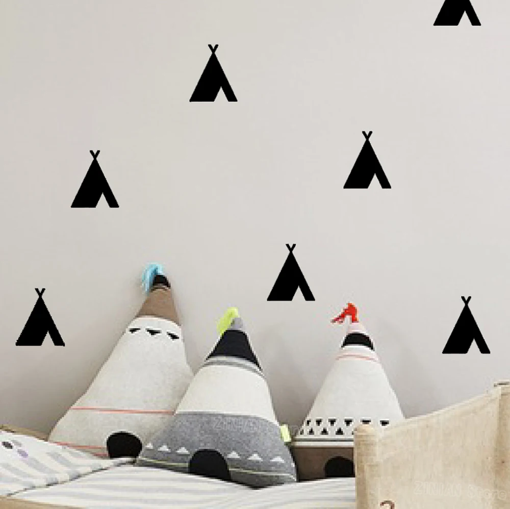 Removable Nursery Teepees Wall Stickers for Kids bedroom Tribal tents Wall Decal Girls Boys Bedroom Home Interior Decorate Z311