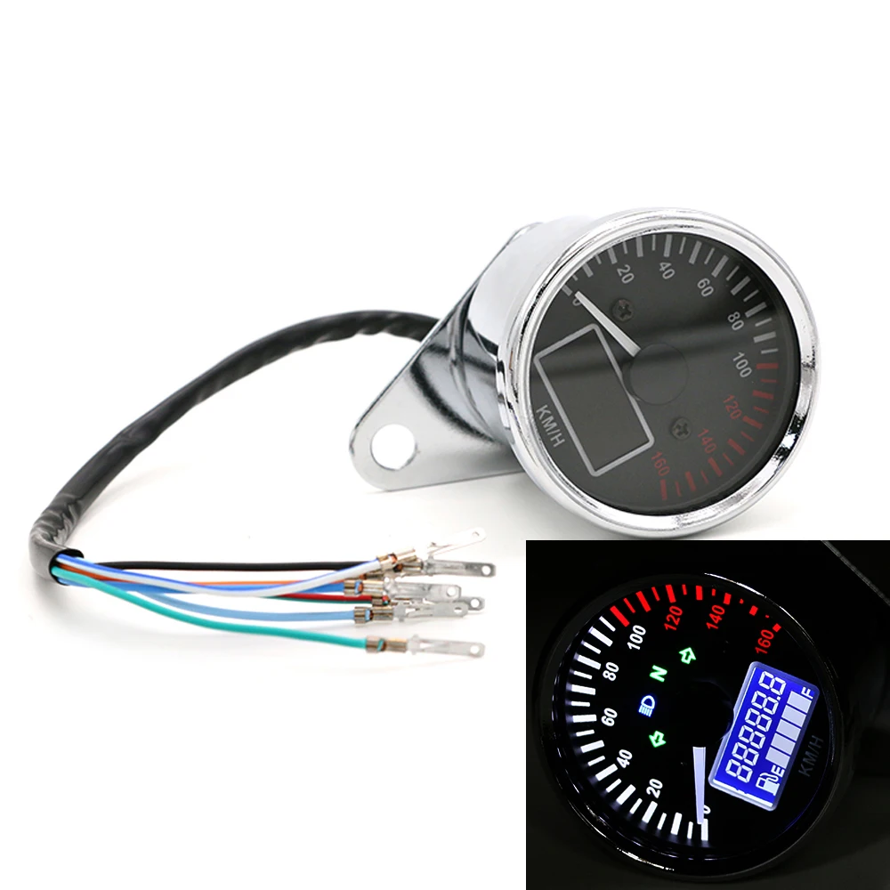 Motorcycle Retro LCD Speedometer Odometer Multifunction Fuel Gauge Assembly For Honda for Yamaha