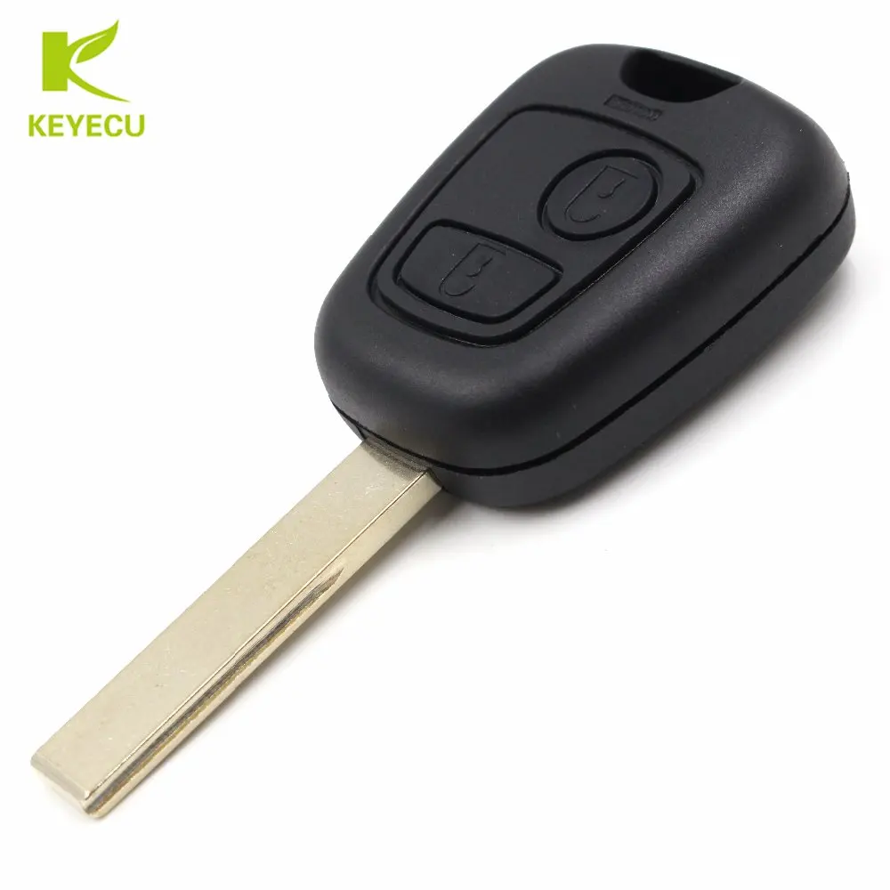 

KEYECU Replacement Shell Remote Key Case for CITROEN C1 C2 C3 Pluriel C4 C5 C8 Xsara Picasso Fob 2 Button HU83 Uncut Blade