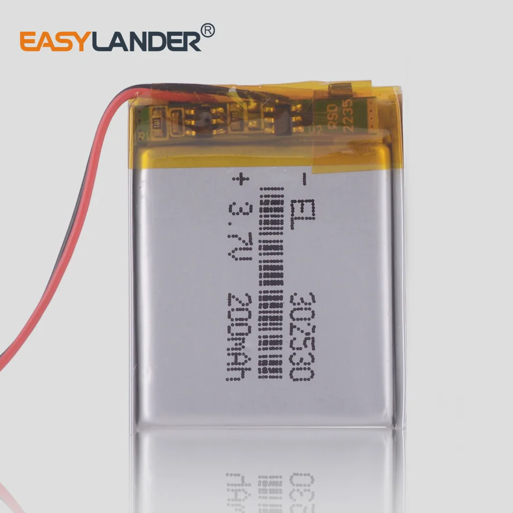302530 3.7V 200mah Lithium polymer Battery with Protection Board For MP3 Digital Products car video recorder sho-Me A7  player