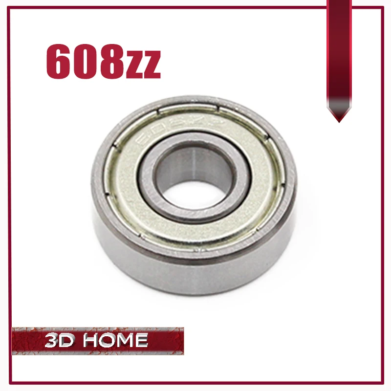 10PCS ABEC-7 Deep groove ball bearing 608ZZ 8X22X7 mm bearing steel 608 ZZ skating bearing for 3D printer