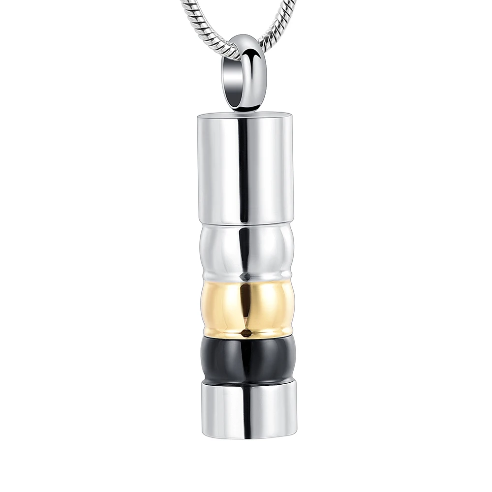 

IJD11950 Mixed Color Stainless Steel Cylinder Memorial Necklace For Ashes For Human/Pet Cremation Urn Pendant Jewelry - Newest