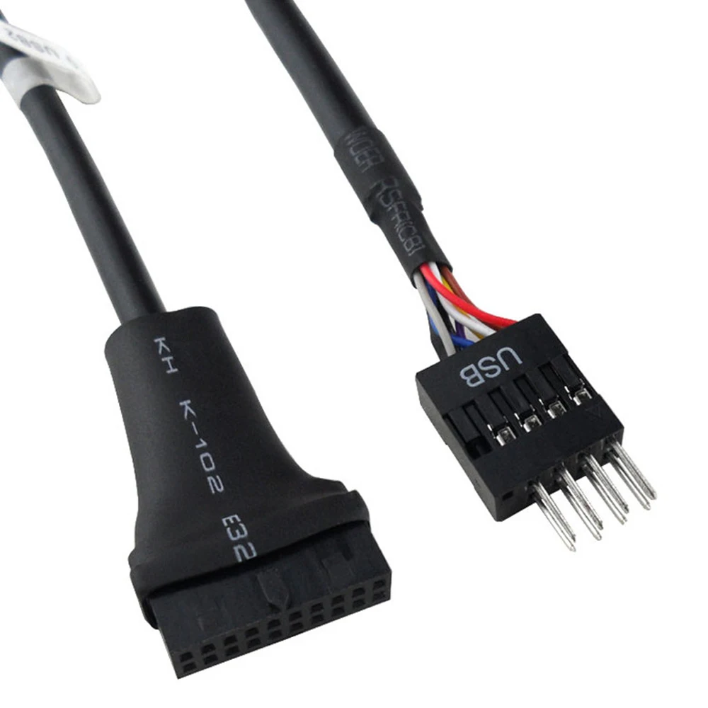 สก์ท็อป19pin USB 3.0หญิงหัวเพื่อ9pin USB 2.0ชายแปลงพอร์ตเคเบิ้ล9พินชาย20หญิงบัตรอะแดปเตอร์