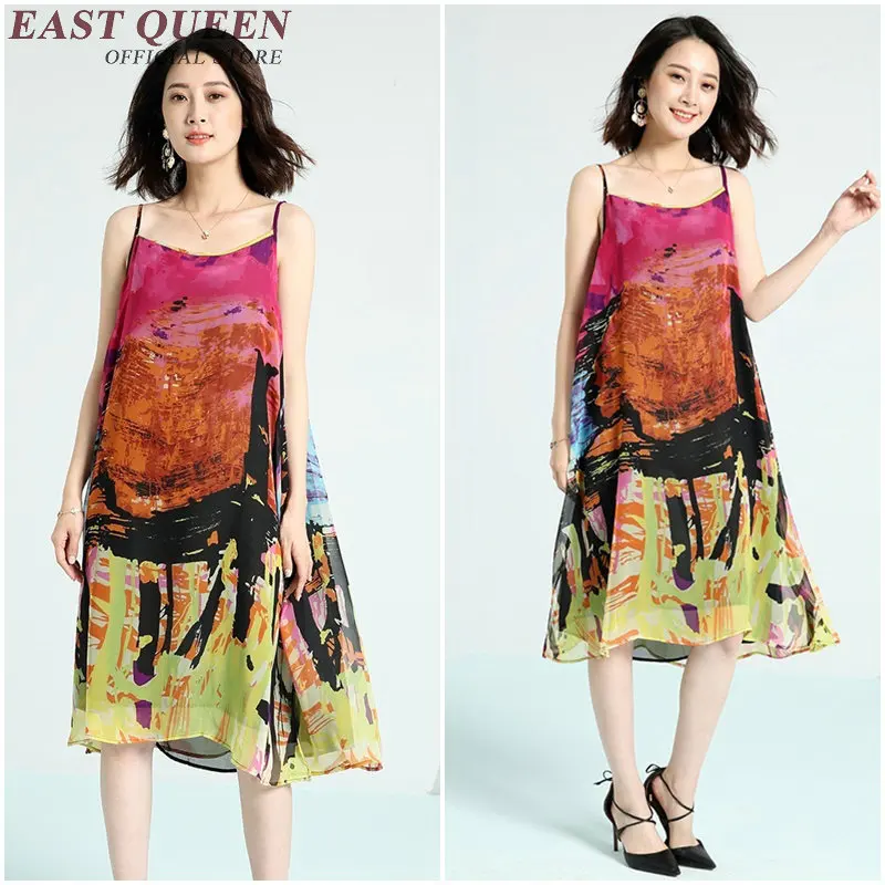 2018 new art deco dress sleeveless hippie summer dresses keen kength summer beach sea long tank top dress S-3XL NN0188 YQ