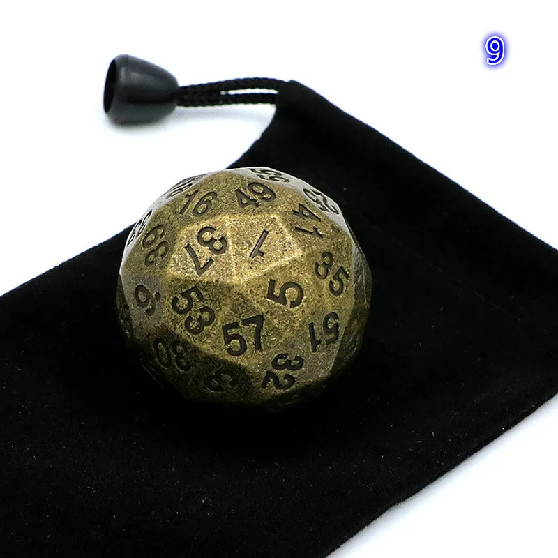 Foreign Trade Hot Metal Solid Multi-faced Dice D60 Face Digital Teaching Props Desktop Tour Big Dice