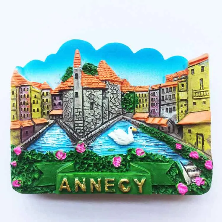 

New France Fridge Magnets Travel Souvenirs Alps Annecy 3D Landscape Tourism Souvenirs Refrigerator Magnetic Stickers Home Decor